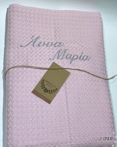 Δωράκι για βάπτιση σε ροζ χρώμα με κέντημα