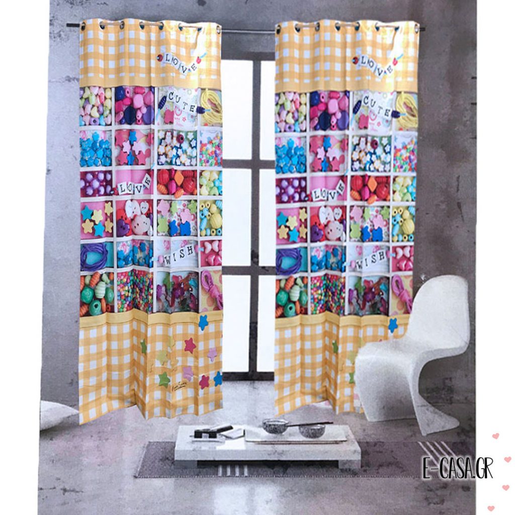 Έτοιμη Κουρτίνα Digital Print Cute