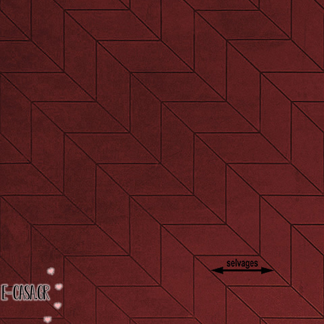 Σειρά Geometric velvet red