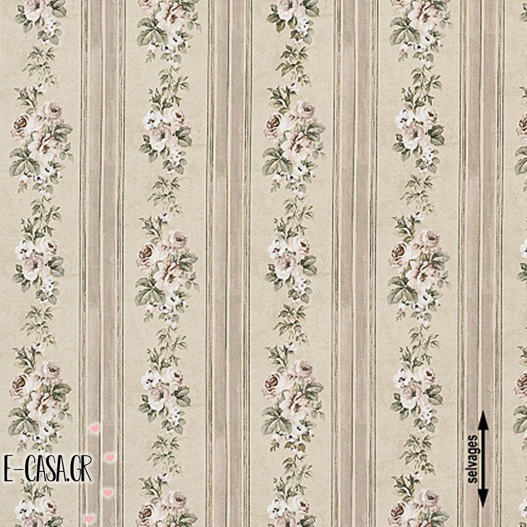Σειρά Country Striped Floral - beige