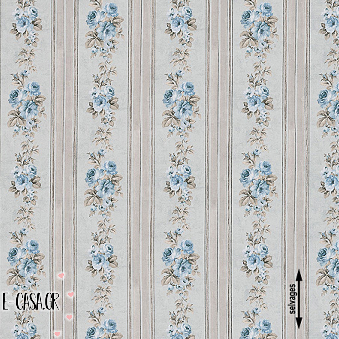 Σειρά Country Striped Floral - grey - blue