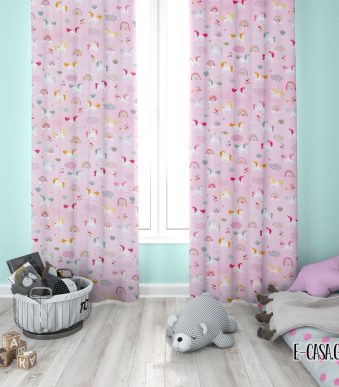 Έτοιμες κουρτίνες Happy Unicorn