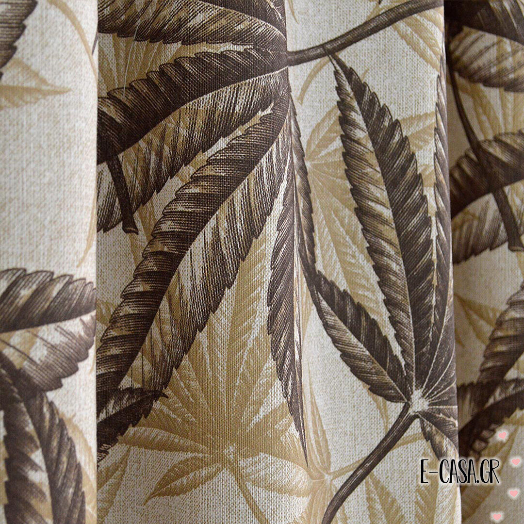 Έτοιμες κουρτίνες Σειρά palm tree brown