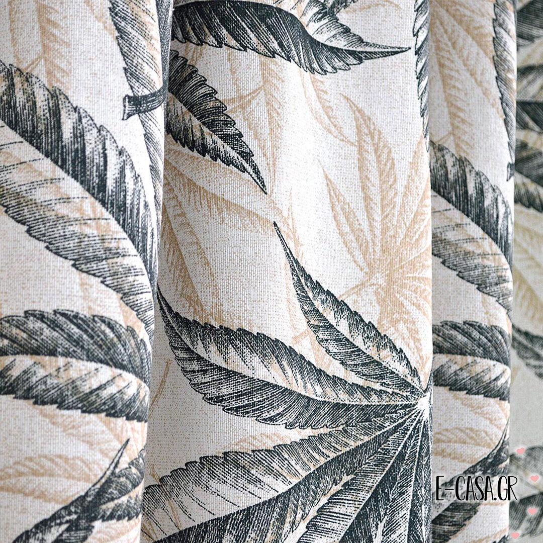 Έτοιμες κουρτίνες Σειρά palm tree green