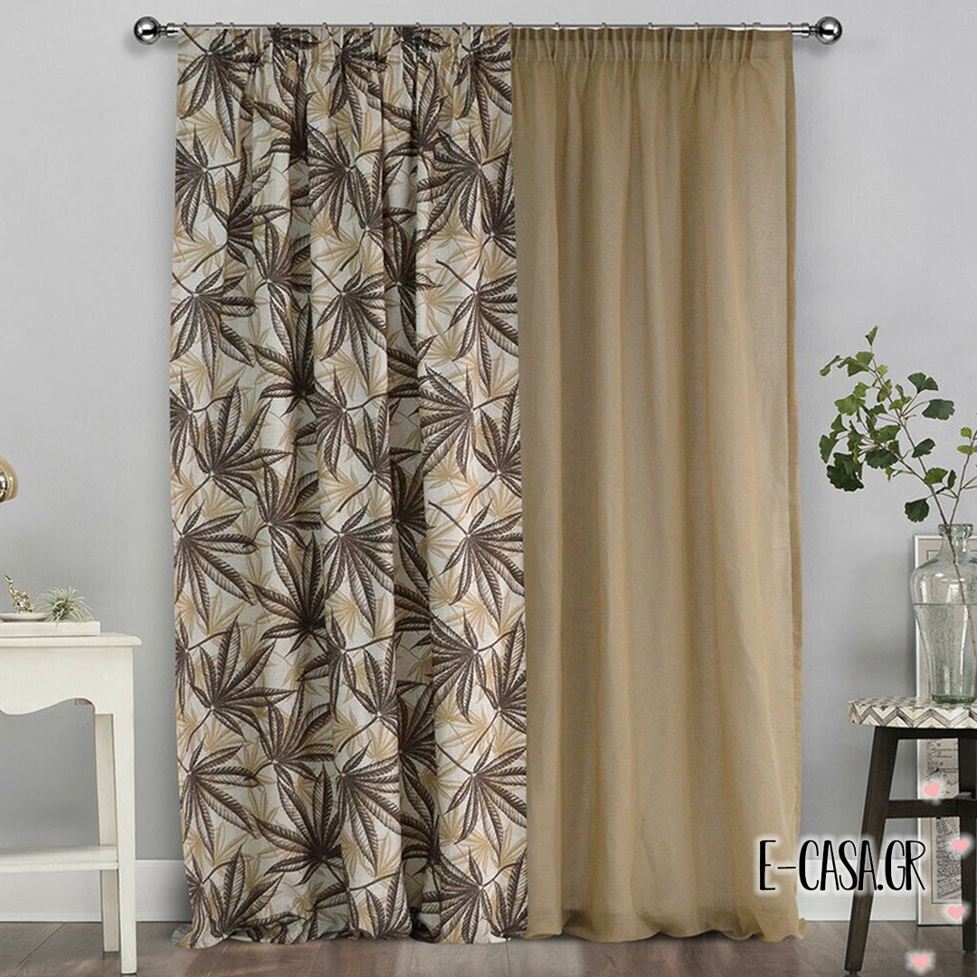 Έτοιμες κουρτίνες Σειρά palm tree brown