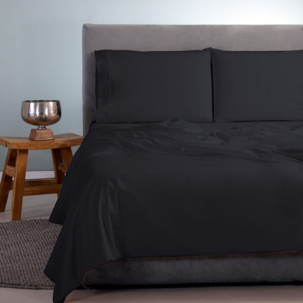 ΣΕΝΤΟΝΙΑ SATIN PLAIN ASLANIS HOME -BLACK